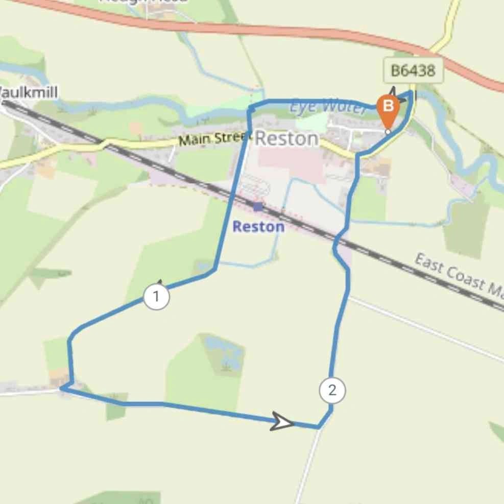 Family friendly walk map around Reston