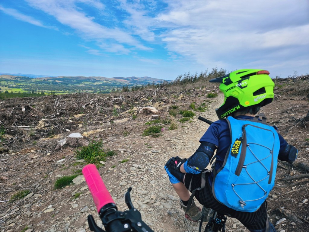 Child on a mountain bike in llandegla north wales